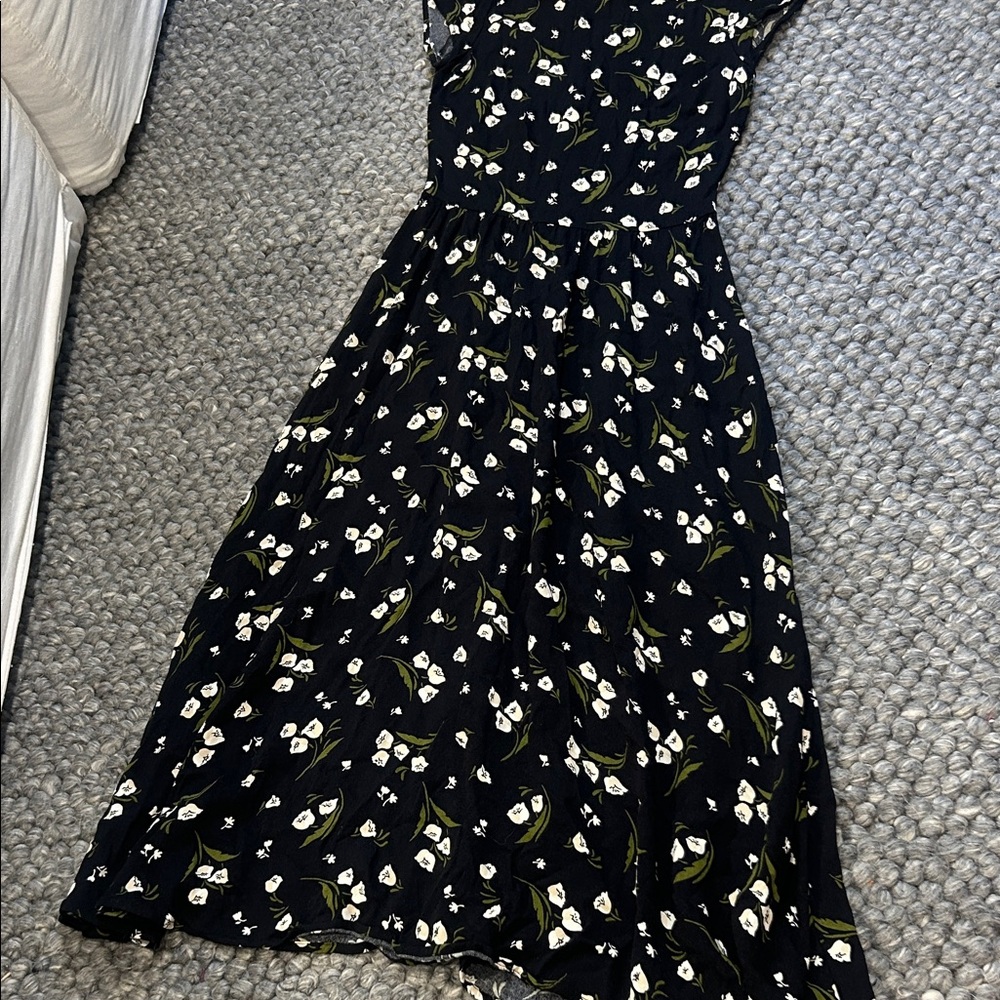 Reformation Gavin Floral Print Cutout Back Midi Dress Size 2 - Picture 5 of 12